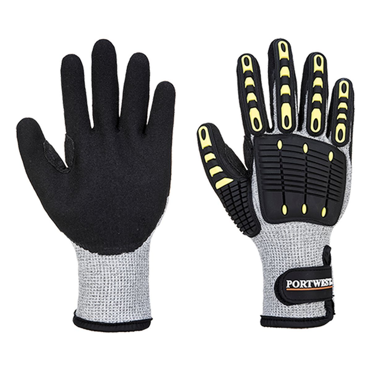 Portwest Anti Impact Cut Therm Resistant Glove, Grey/Black, Small, A729G8RS